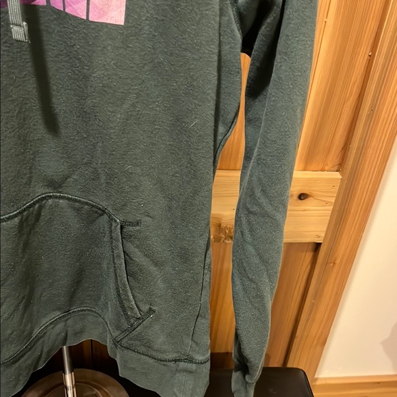 The North Face Forest Green Hoodie with Purple Logo - Picture 5 of 8
